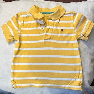 Tommy Hilfiger Kids Polo in Yellow and White Stripes